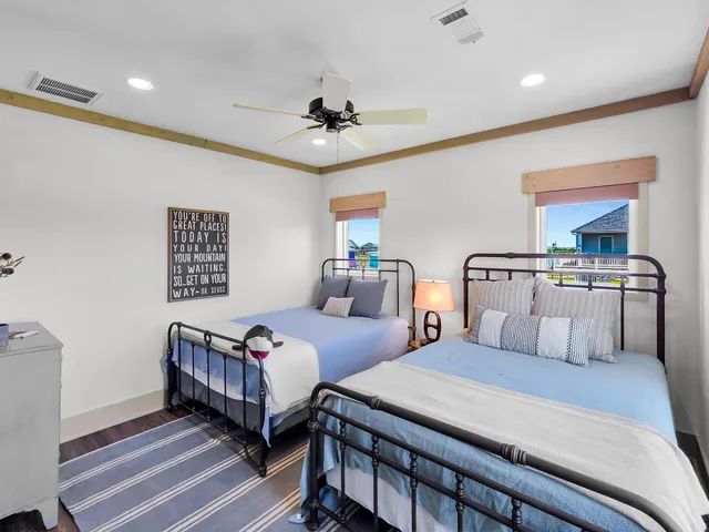 a room with a bed and a window