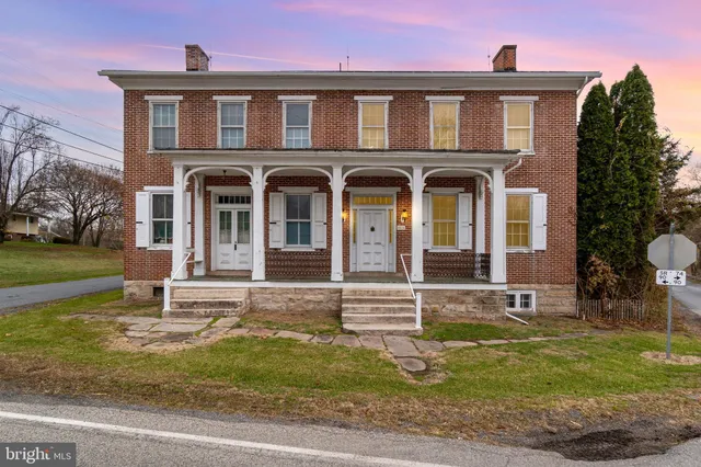 a front view of residential houses