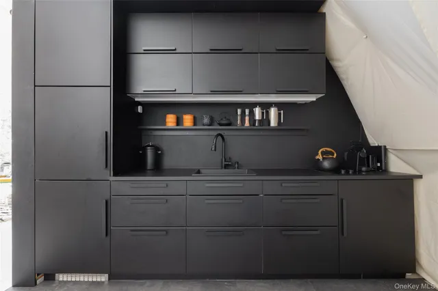 a view of swimming pool from a window