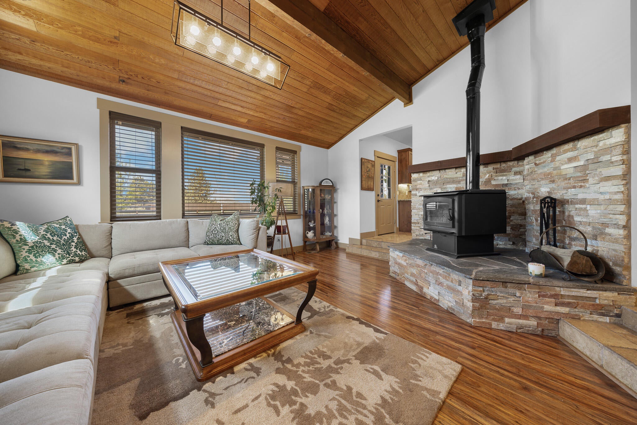 61794 Wickiup Road Bend, OR 97702 - Photo 8 of 85 Certified wood stove in the living room