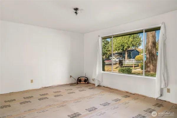 an empty room with a window