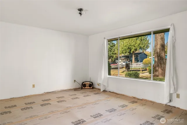 an empty room with a window