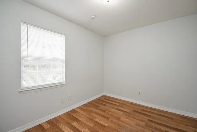 an empty room with a window