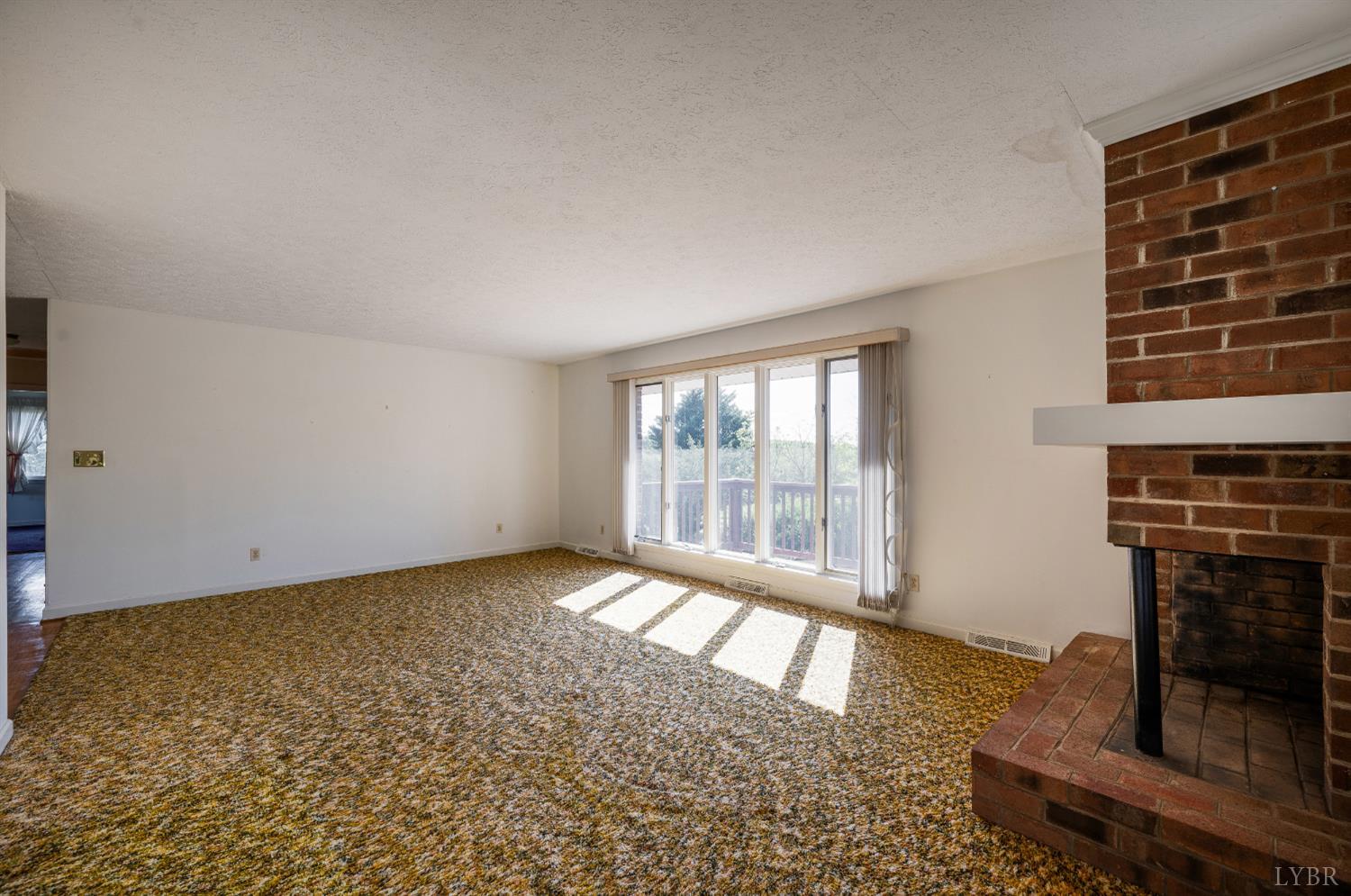 1250 Lick Run Farm Road Forest, VA 24551 - Photo 18 of 74 a view of an empty room with a fireplace and a window