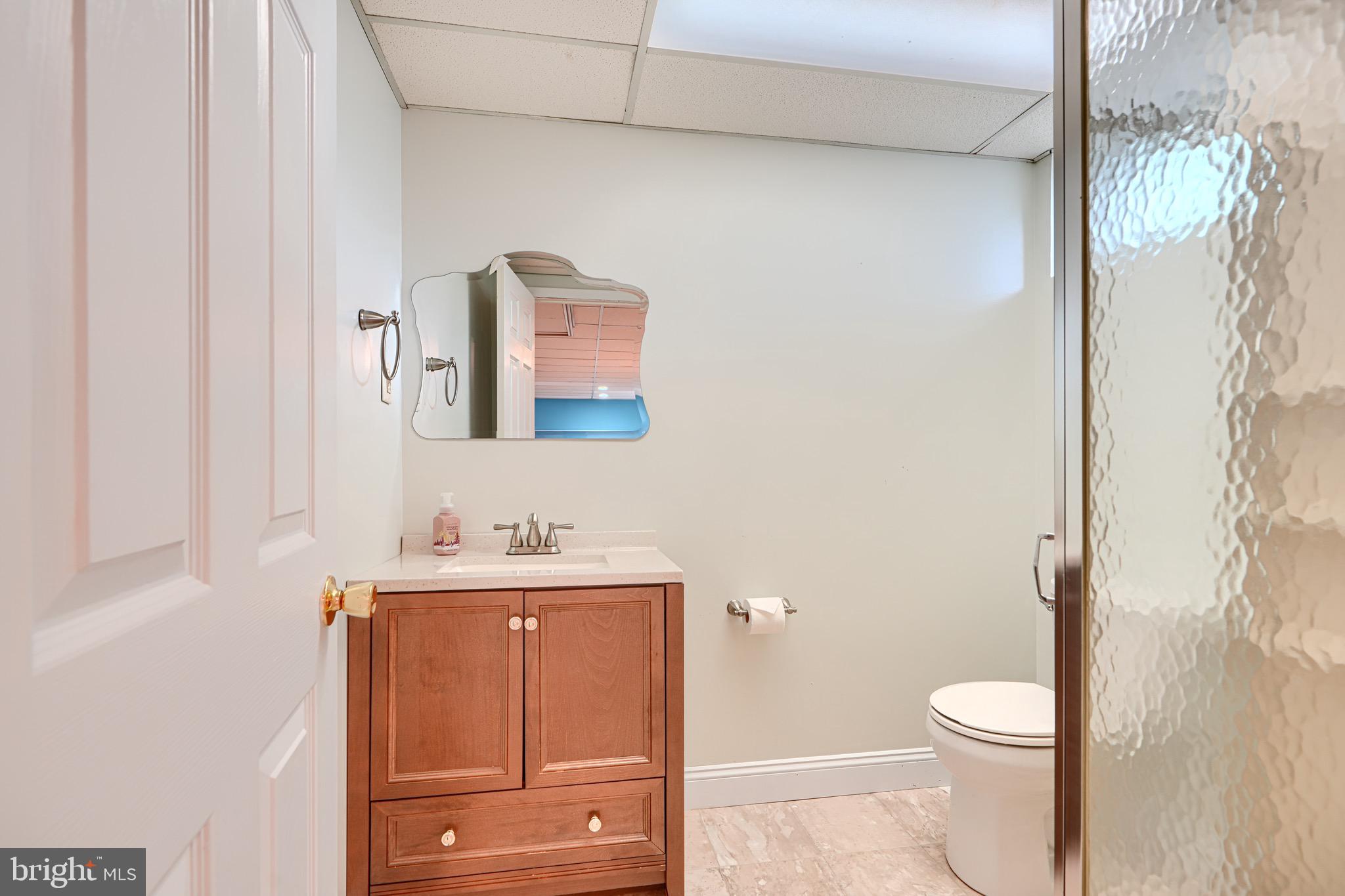 4225 Chapel Road Perry Hall, MD 21128 - Photo 50 of 65 a bathroom with a toilet a sink and mirror