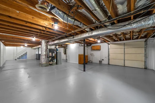 a view of a empty room with storage