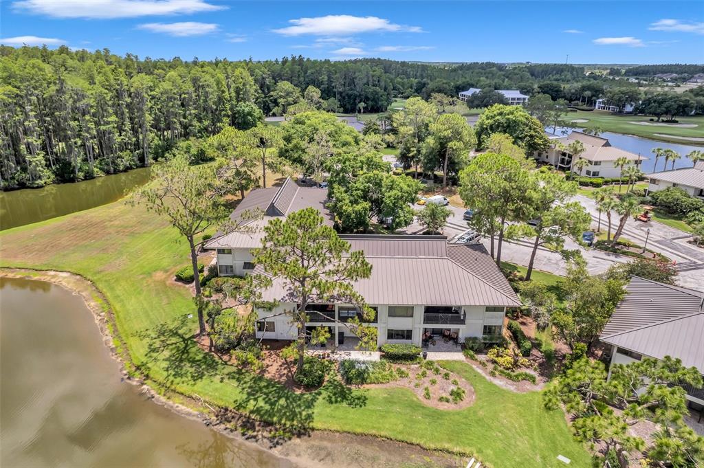 29147 Bay Hollow Drive, Unit 3224 Wesley Chapel, FL 33543 - Photo 61 of 89 an aerial view of a house with a yard and lake view