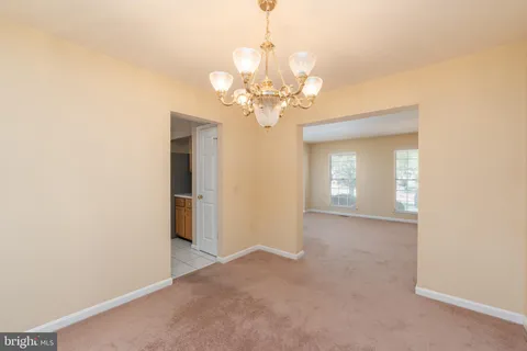 a view of a chandelier in a room