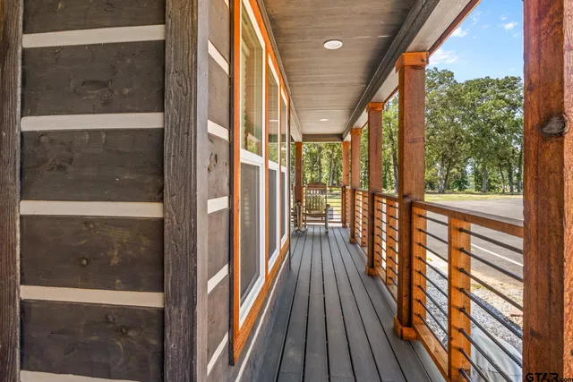 a view of a city from a balcony