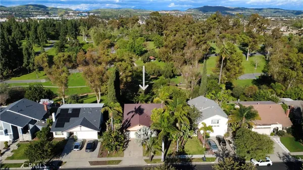 an aerial view of multiple house