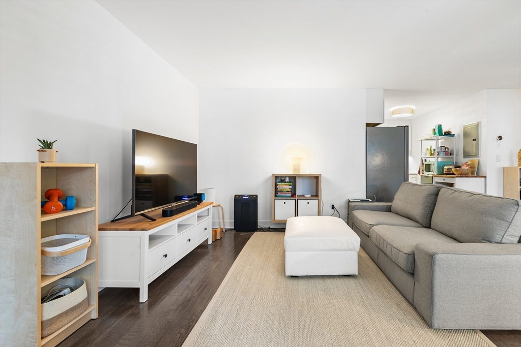30 Stearns Road, Unit 201 Brookline, MA 02446 - Photo 6 of 29 a living room with furniture and a flat screen tv