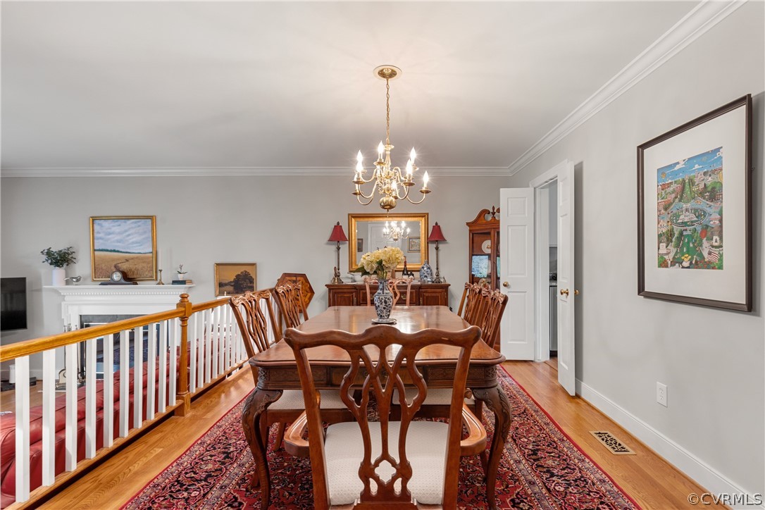 300 North Ridge Road, Unit 33 Henrico, VA 23229 - Photo 13 of 40 a view of a dining room with furniture a chandelier and wooden floor