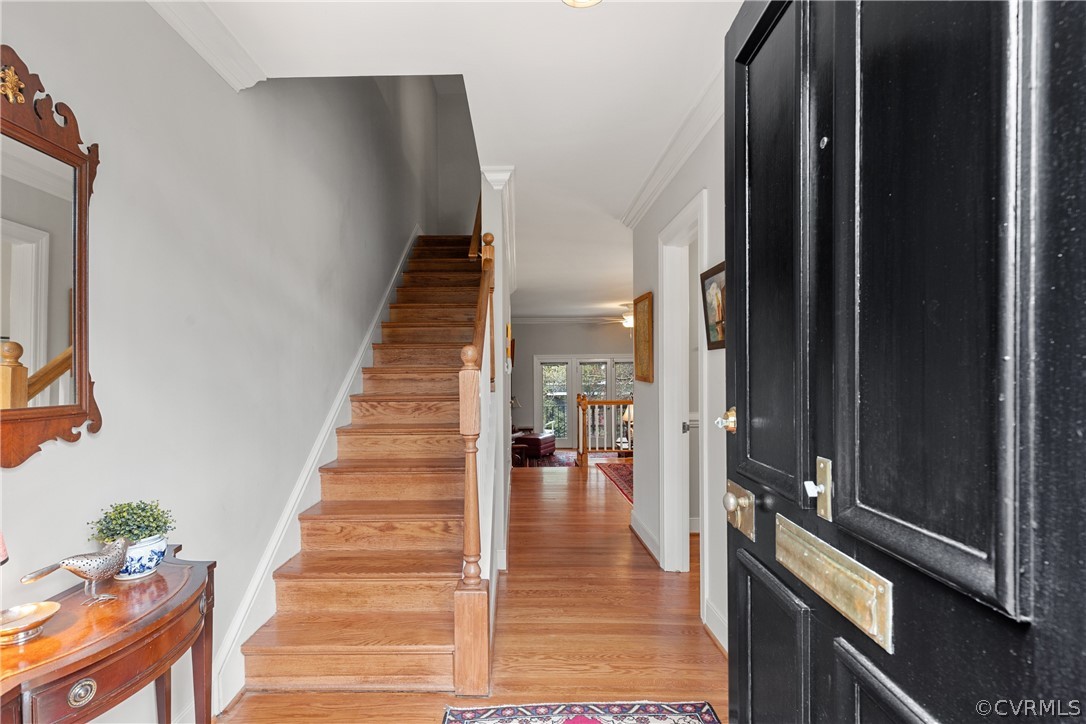 300 North Ridge Road, Unit 33 Henrico, VA 23229 - Photo 4 of 40 a view of a hallway with wooden floor and staircase