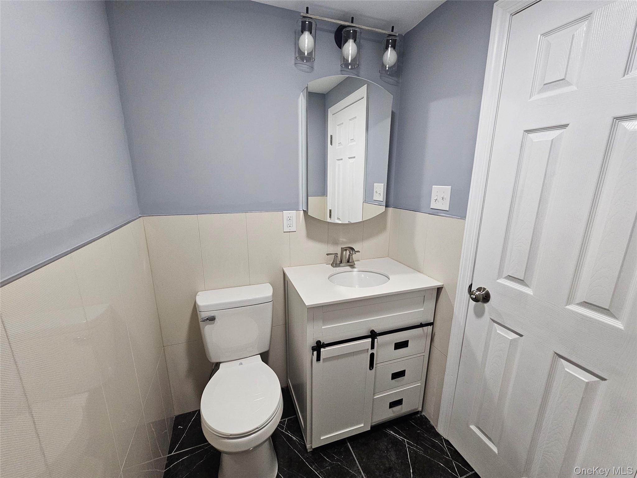 114 Granny Road Farmingville, NY 11738 - Photo 20 of 22 a bathroom with a toilet sink and mirror