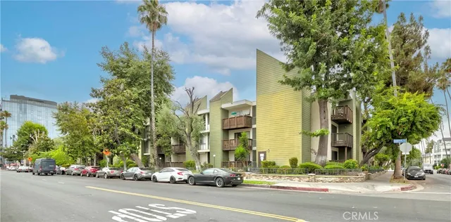 front view of a building with a street