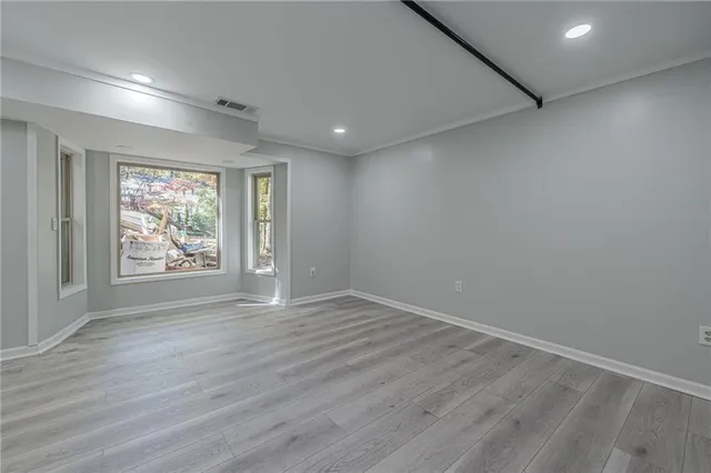 a view of a park with slide