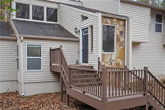 a view of a house with a deck