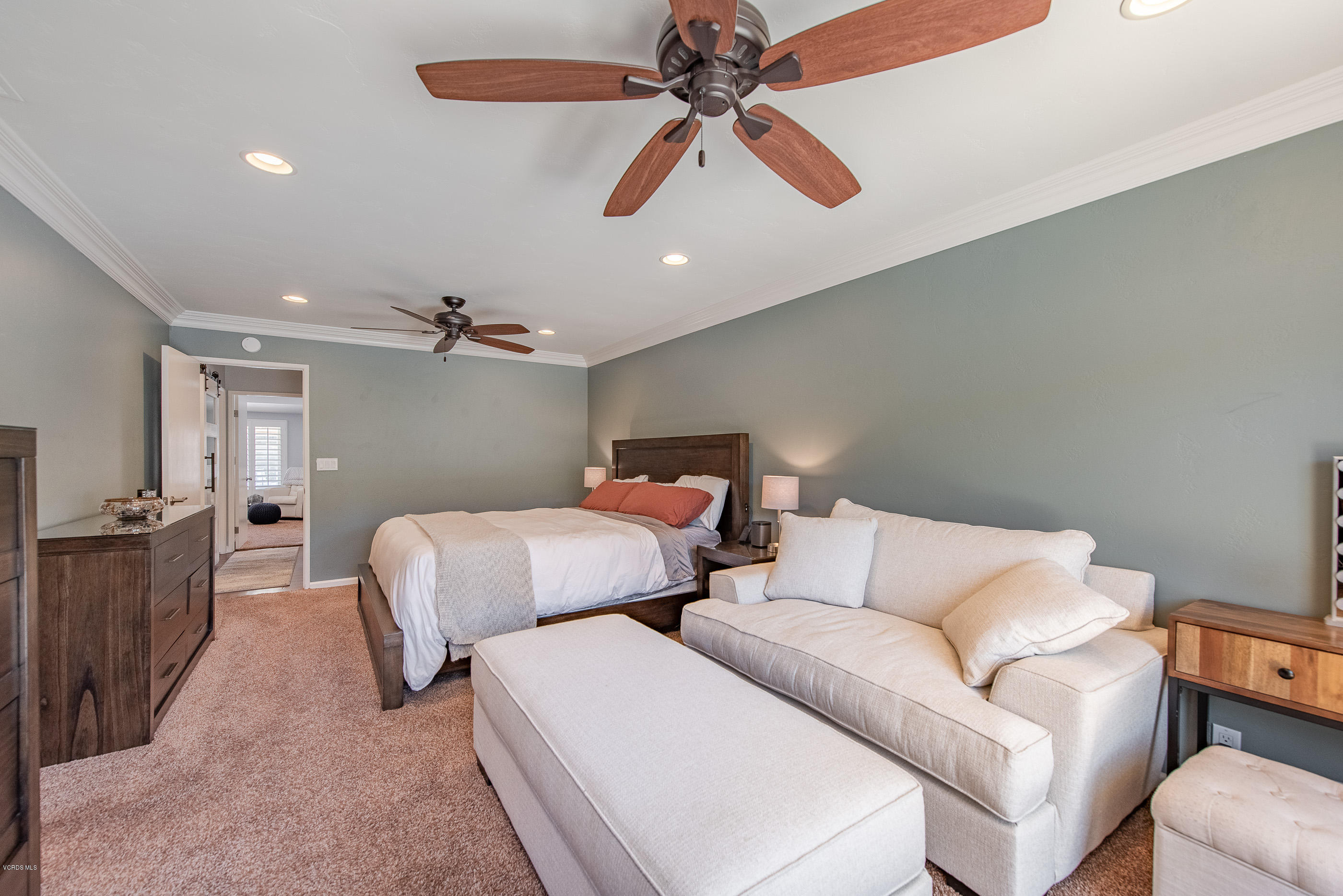 1242 Rambling Road Simi Valley, CA 93065 - Photo 29 of 81 a bedroom with furniture and a ceiling fan