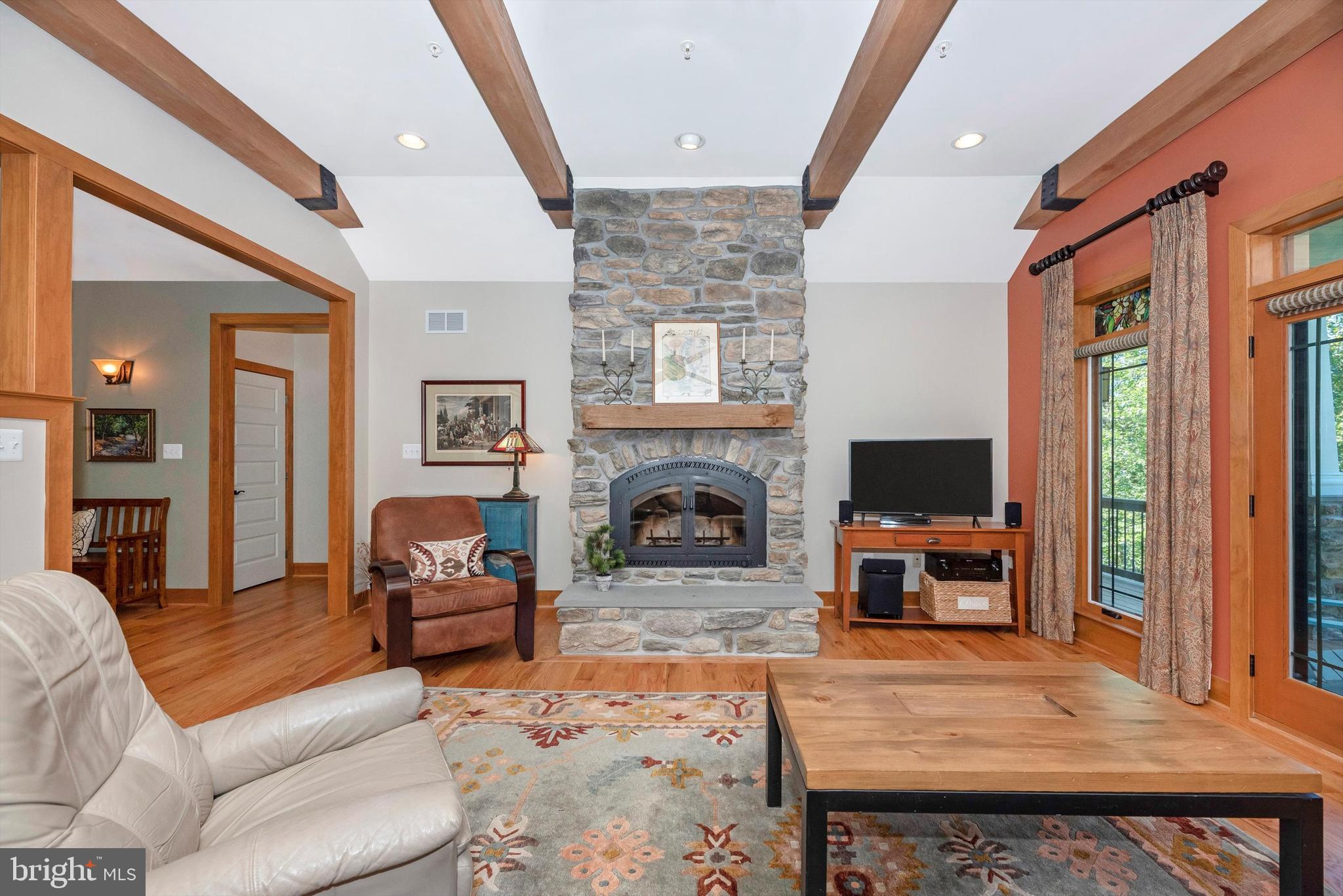 9013 Hawbottom Road Middletown, MD 21769 - Photo 8 of 57 Living Room with Stone Wood Burning Fireplace