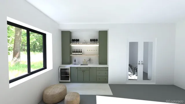 a view of kitchen with furniture and window