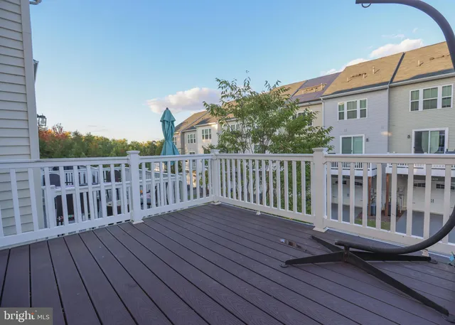 a view of a wooden roof deck