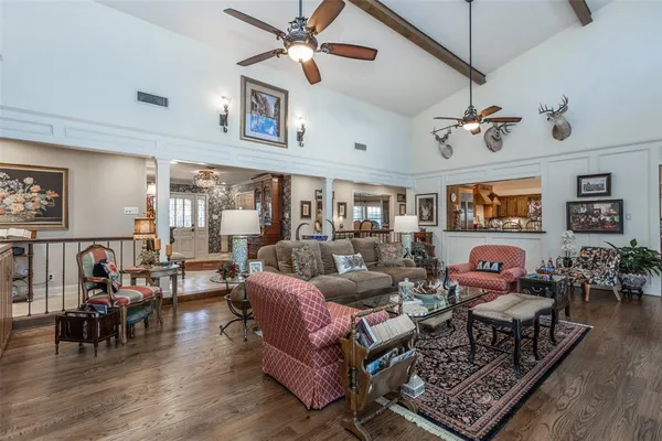 a living room with furniture