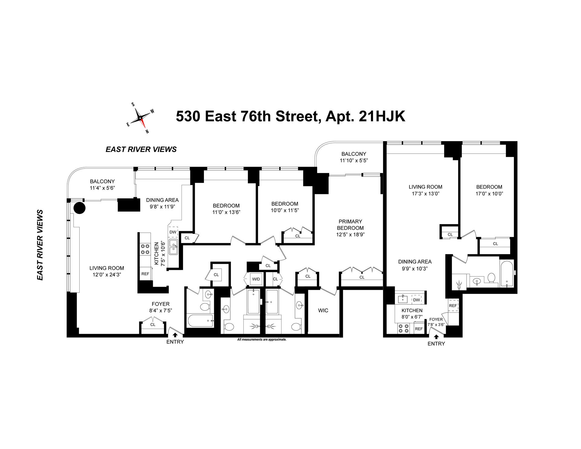 530 East 76th Street, Unit 21HJK Manhattan, NY 10021 - Photo 21 of 21 a picture of a floor plan
