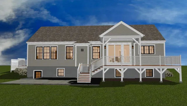 a view of a house with a yard