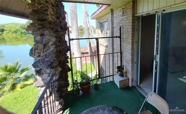 a view of balcony with garden