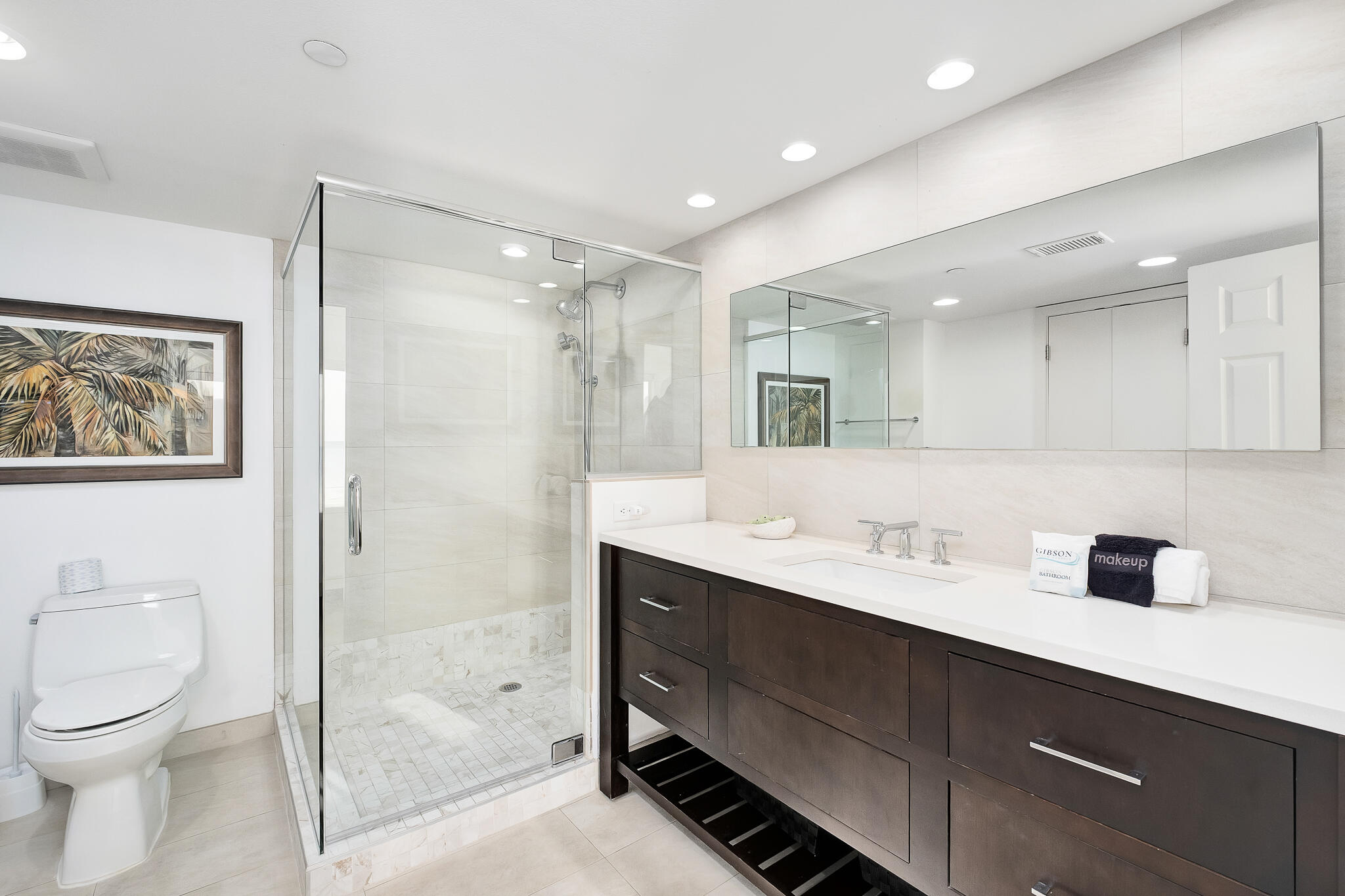 4291 Beachside 2, Unit 4291 Miramar Beach, FL 32550 - Photo 17 of 55 a bathroom with a toilet sink double vanity and mirror