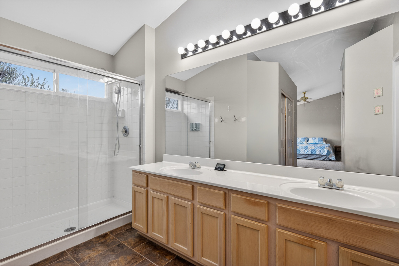 1160 Heavens Gate Lake In The Hills, IL 60156 - Photo 35 of 49 a bathroom with a double vanity sink and a mirror