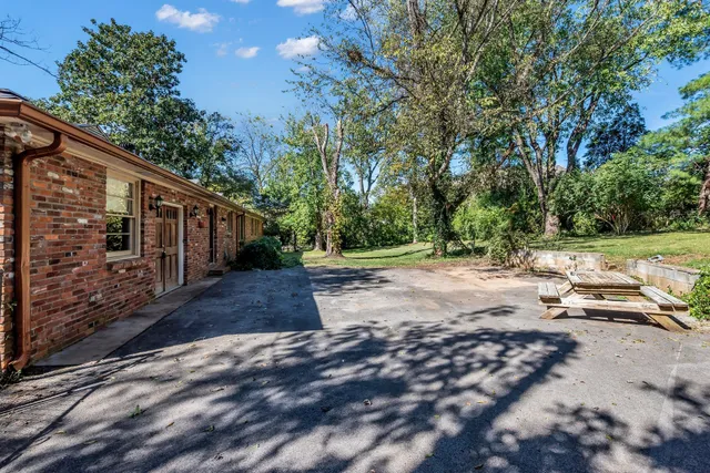 a view of backyard with green space