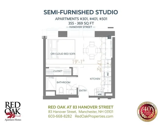 $1,699 | 83 Hanover Street, Unit 301, Manchester, NH 03101