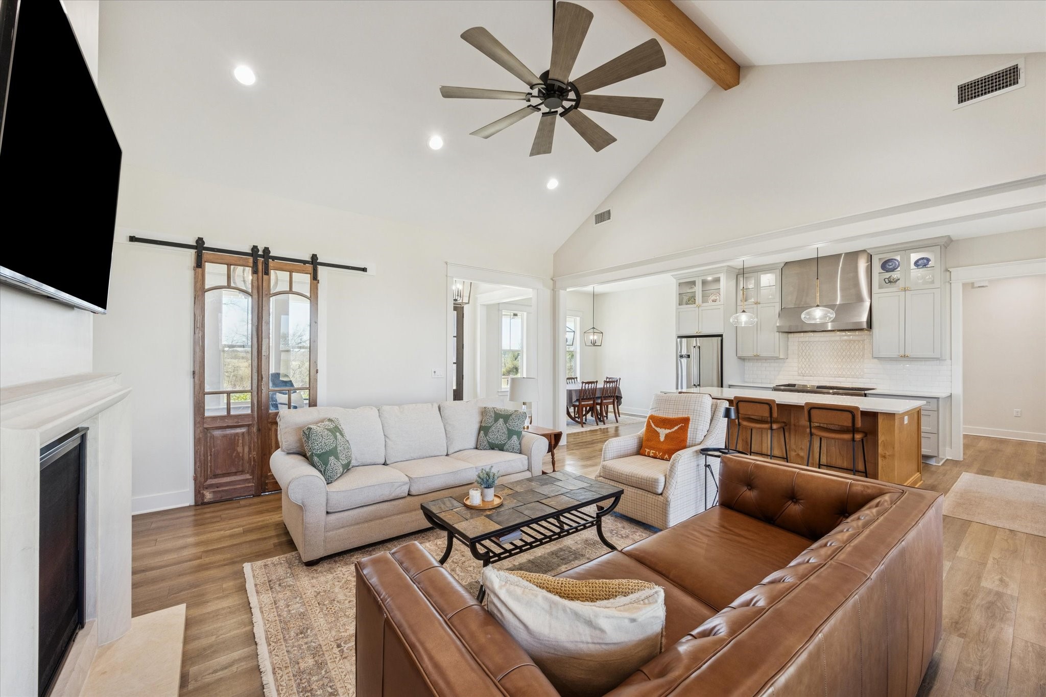 1009 Century Terrace Brenham, TX 77833 - Photo 17 of 49 a living room with furniture and a fireplace