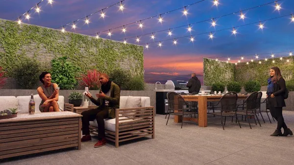 a view of a tables and chairs in patio
