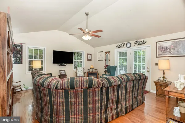 a living room with furniture