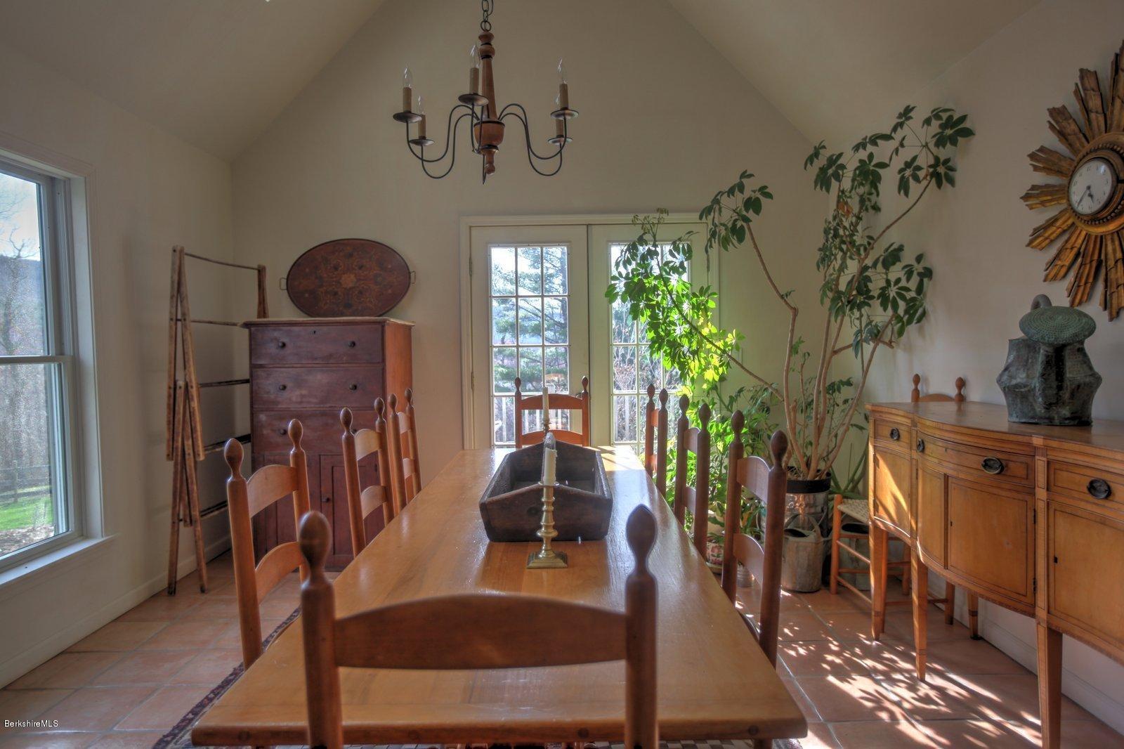 20 Main Road Tyringham, MA 01238 - Photo 26 of 50 a view of a dining room with furniture window and wooden floor