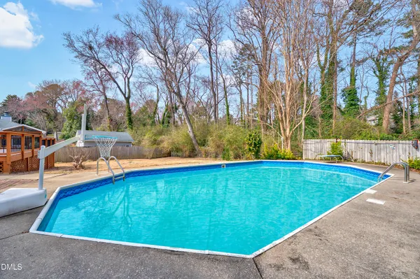 a view of a swimming pool with an outdoor space