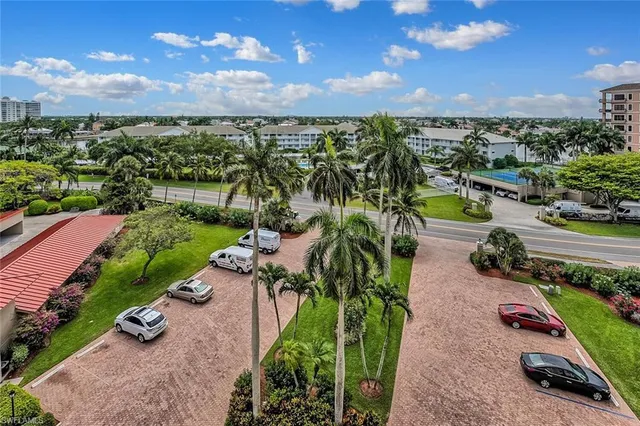 a view of a lake with a city