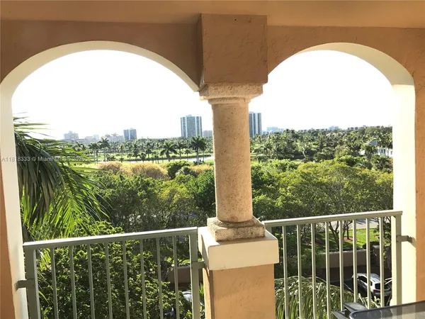 a view of a city from a balcony