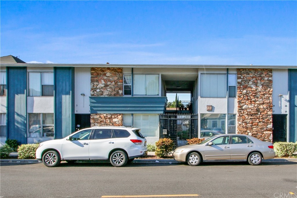 a car parked in front of a building