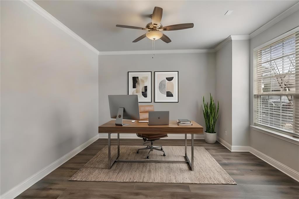 6201 Cupleaf Road Flower Mound, TX 76226 - Photo 14 of 40 a workspace with wooden floor and a window