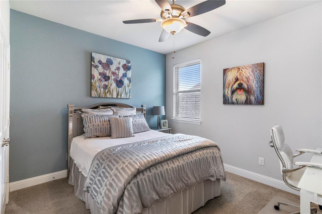 6201 Cupleaf Road Flower Mound, TX 76226 - Photo 19 of 40 a bedroom with bed painting on the wall and a window