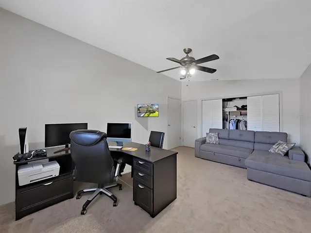 a living room with furniture