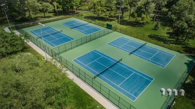 an aerial view of a house