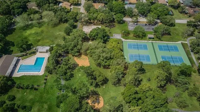 a view of a city with mountain