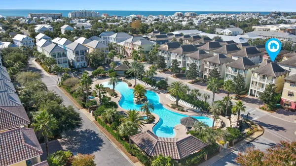 an aerial view of multiple house