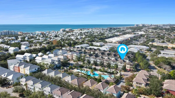 an aerial view of multiple house