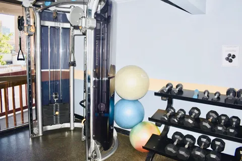 a living room with a couch and a table