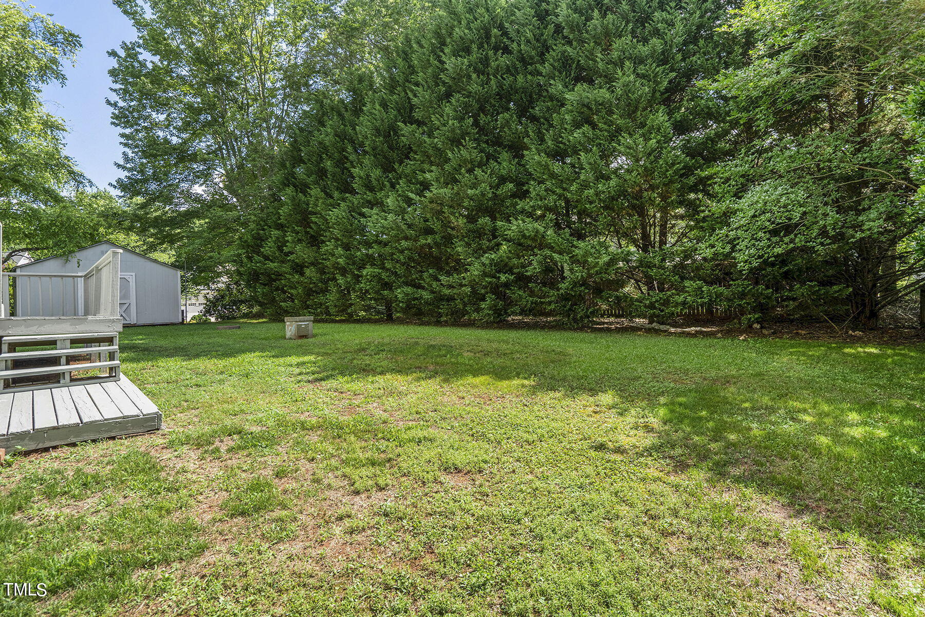 1248 Hillingdon Way Raleigh, NC 27614 - Photo 29 of 32 a view of a backyard with a small cabin